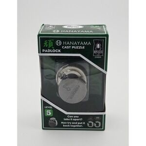 Hanayama Padlock Cast Puzzle Level 5 BePuzzled Metal Brain Teaser 30868